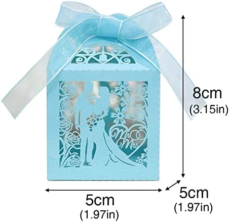 Eforcase 50PCS Laser Cut Candy Favor Boxes for Wedding