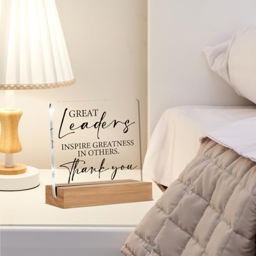 Thank You Gifts for Boss and Leader 4x4 Acrylic Sign with Stand