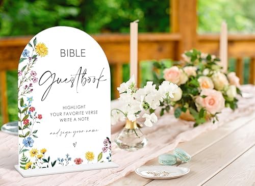 Bible Guestbook Sign with Base for Weddings