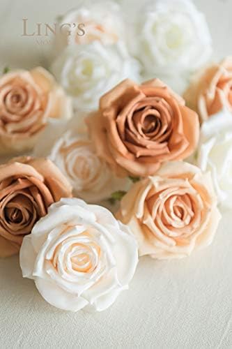 Lings Moment Artificial Flowers 16pcs Silk Roses with Stems 1