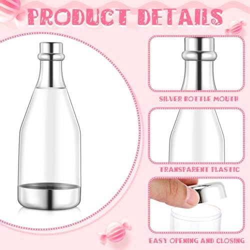 Gerrii 60 Pcs Silver Champagne Bottle Party Favor Set 1