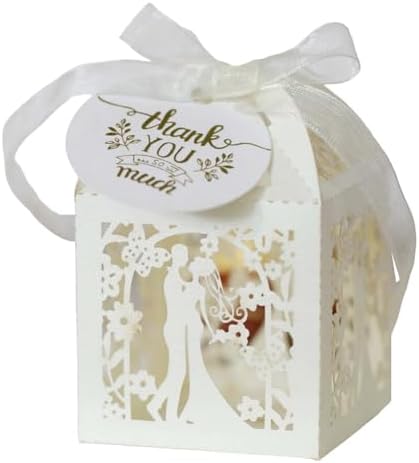 Surakey Pack of 50 Valentine Candy Boxes for Wedding and Party