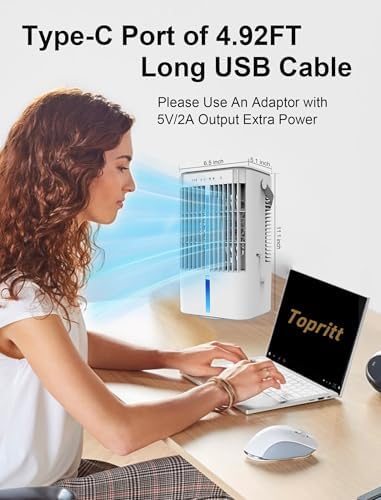 Topritt Portable Air Conditioner with 3 Speeds and 24H Timer