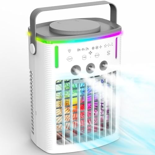 4-in-1 Portable Air Cooler Fan with Humidifier and Night Light