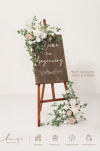 Lings Moment 2pcs Artificial Flower Garland for Wedding Decorations