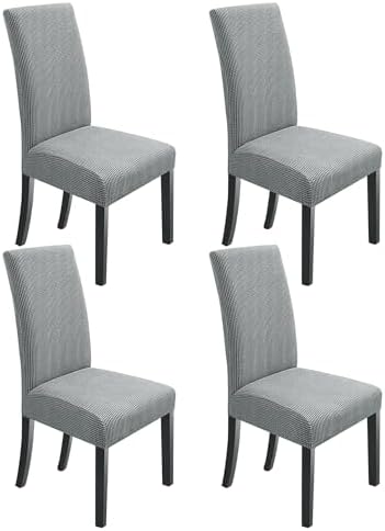 NORTHERN BROTHERS Dining Chair Covers Set of 4 Light Grey 1