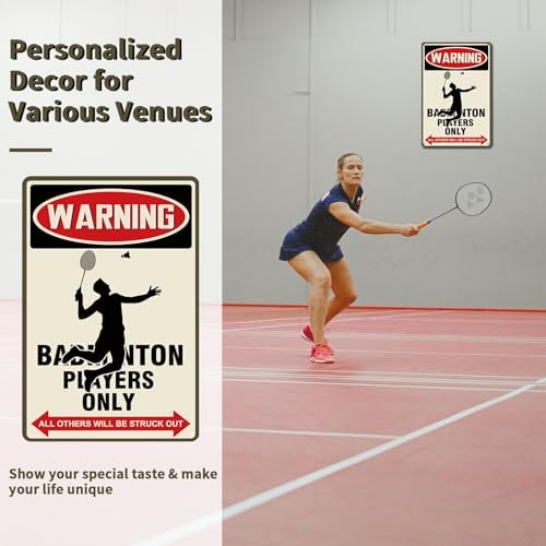 Badminton Warning Sign Indoor Outdoor Aluminum 8x12 Inch