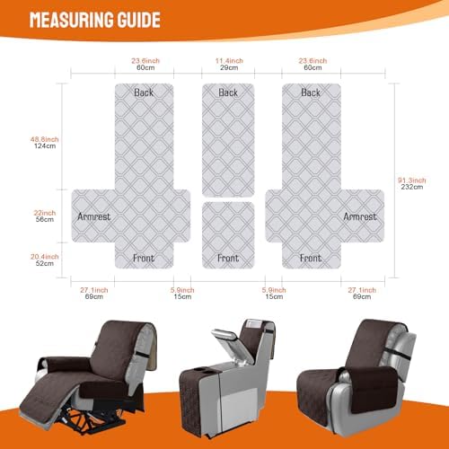 VANSOFY Waterproof Loveseat Recliner Cover