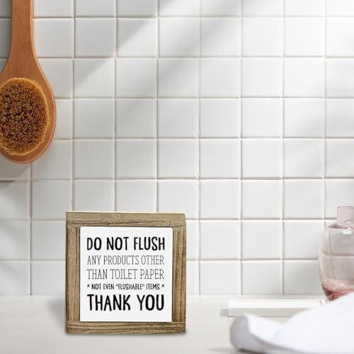 Funny Bathroom Reminder Wooden Sign 59x59x07 Inches