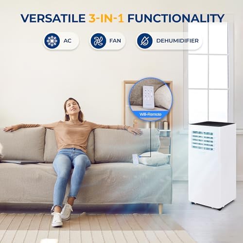SereneLife Small Portable AC with Dehumidifier 8000 BTU