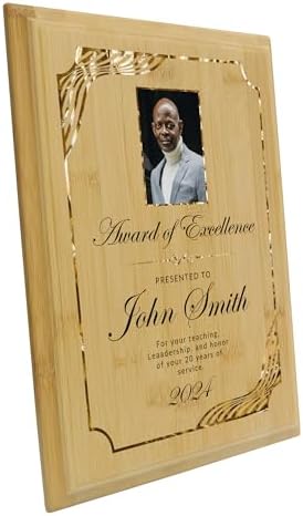 9 Inch x 12 Inch Custom Oak Finish Plaque for Awards