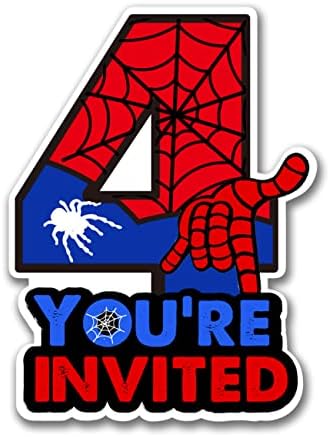 Superhero 4th Birthday Invitations with Envelopes 20 Count 1