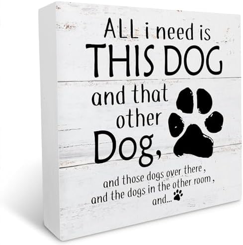 Dog Decor Wooden Box Sign 7x7 Inch Home Decor