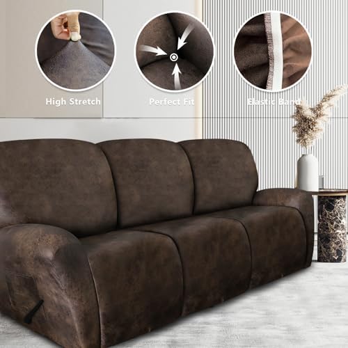 Leather Look Recliner Couch Cover Set 8-Piece