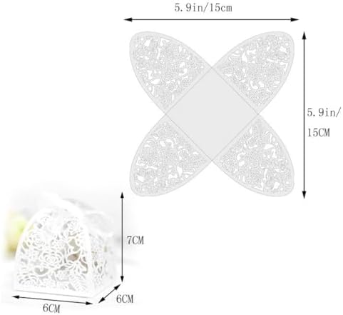 50 Pack Laser Cut Roses Decorative Gift Boxes Grey