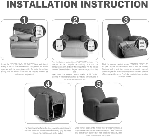 Northern Brothers Recliner Cover Khaki Stretch Slipcover