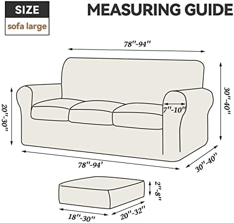 WEERRW 4 Piece Velvet Sofa Covers for 3 Cushion Couch