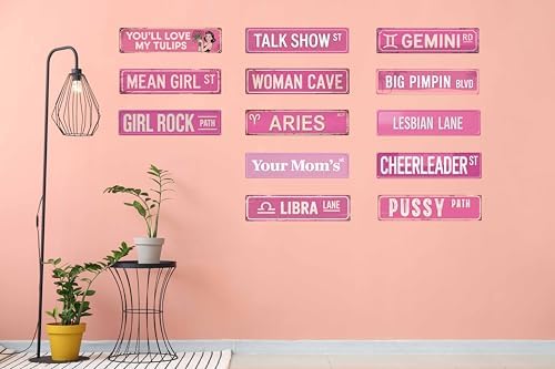 Big Pimpin Blvd Funny Rustic Pink Wall Metal Sign 4x16 In