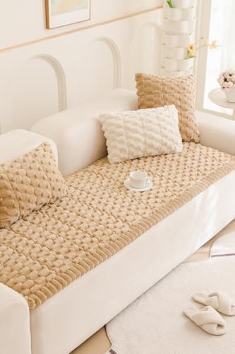 Tiwwie Fuzzy Dog Couch Cover with Non-Slip Design 1