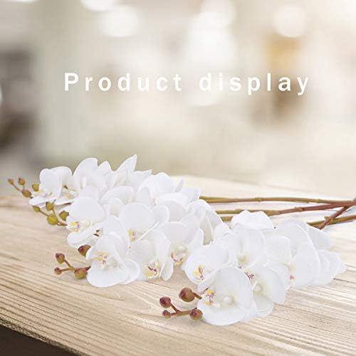 BOMAROLAN Faux Butterfly Orchid 4 Pcs Real Touch Silk Artificial Flowers White