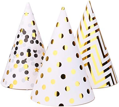 Boieo Birthday Cone Hats 12 Pcs Party Decor Set