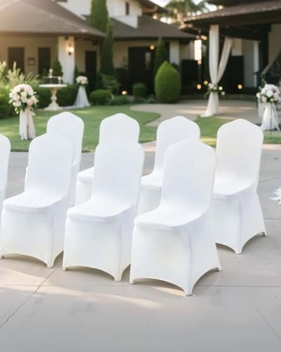 VEVOR 50 Pcs White Chair Covers for Wedding and Banquet Events