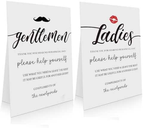 Wedding Favors Sign Set 8x11 Inch Ladies Gents
