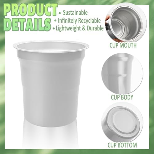60 Pack 16 oz Reusable Aluminum Drinking Cups for Parties and Gatherings