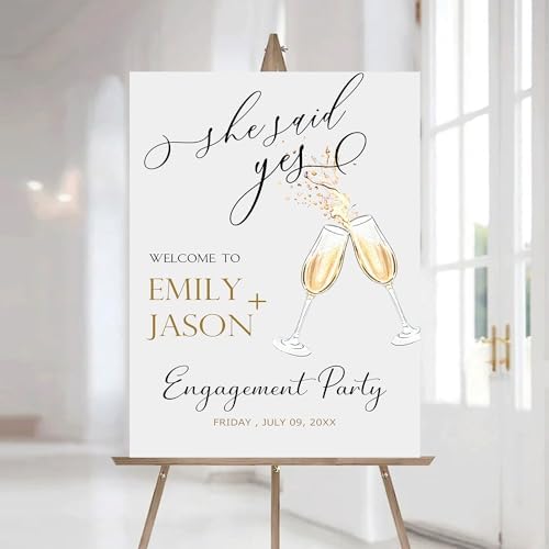 Boho Engagement Welcome Sign with Double-Sided Printing