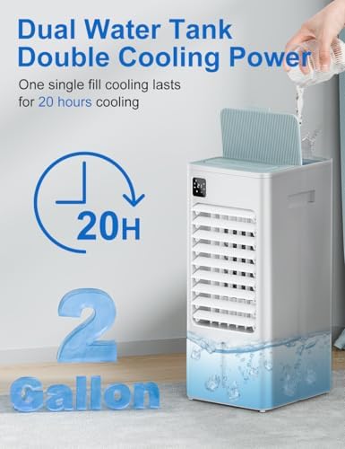 AIRTHRYL Portable Air Conditioner with 2 Gallon Tank and 5 Modes