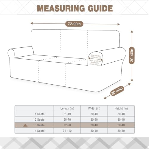 Ruaozz Stretch Sofa Cover 3 Seater Universal Fit