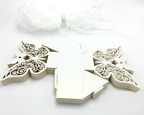 Zorpia 50pcs Laser Cut Butterfly Wedding Favor Box