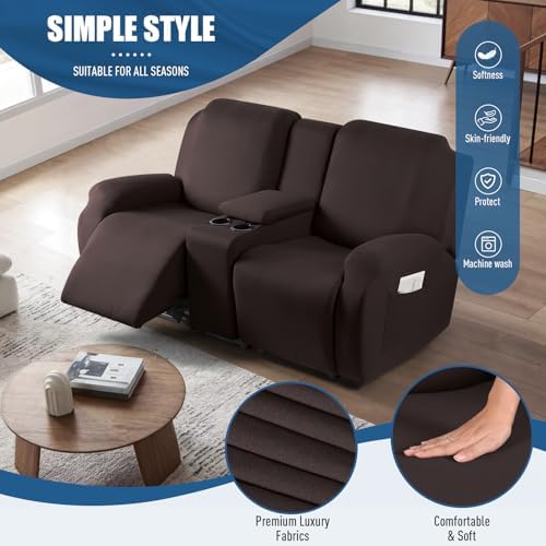 TAOCOCO Reclining Loveseat Slipcover with Console