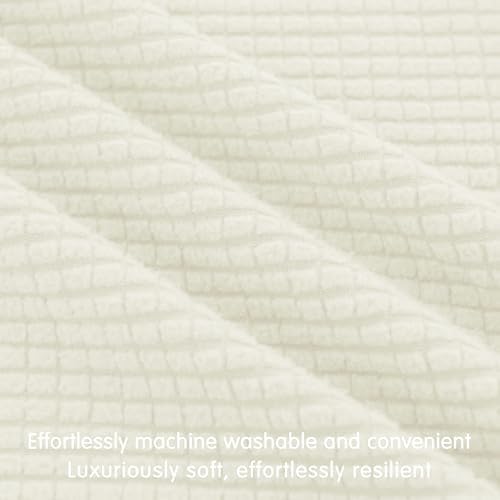 Hokway Stretch Sofa Slipcover Cushion Cover CreamWhite Medium
