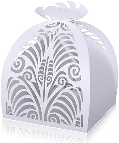 KPOSIYA Pack of 70 Laser Cut Favor Boxes White