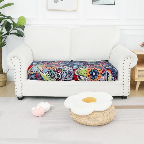 Smiry Printed Couch Cushion Covers 2 Pack Blue Green 1