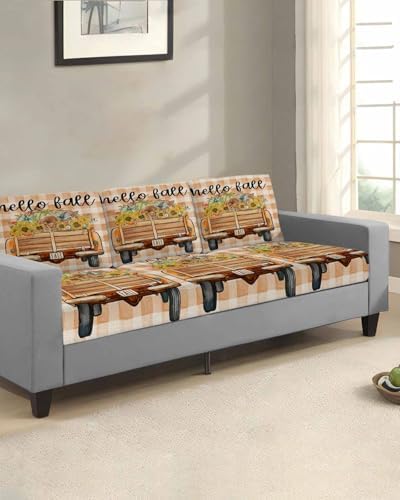 Fall Pumpkins Sofa Cushion Covers Washable Removable Stretchable
