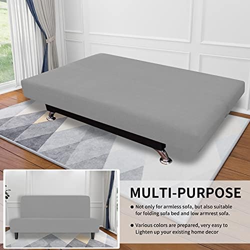 Easy-Going Stretch Futon Slipcover Soft Elastic Light Gray