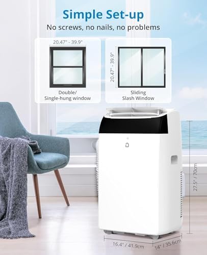 14000 BTU Portable AC Unit with Cooling Dehumidifier and Fan Modes