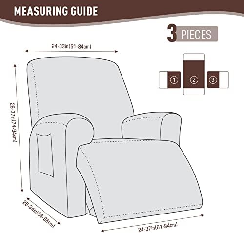 KinCam Recliner Covers for 1 Seater Light Coffee Stripe Jacquard