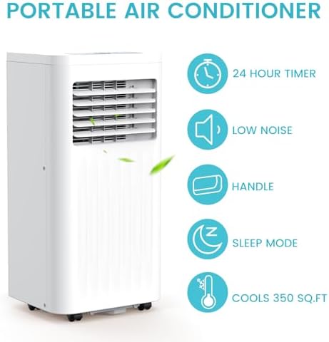 Antarctic Star 8000 BTU Portable Air Conditioner with Cooling Fan Dehumidifier