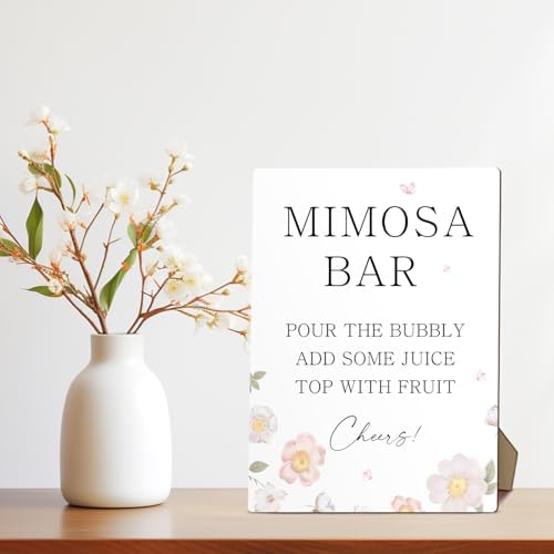 Pink Daisy Wooden Bar Sign 8x11 Inches