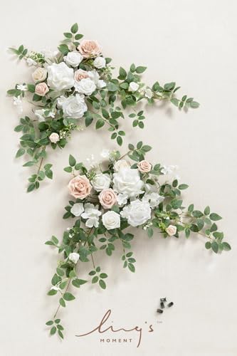 Lings Moment 2pcs Artificial Flower Garland for Wedding Decorations