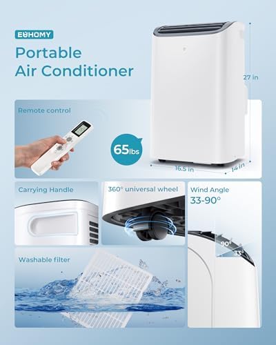 EUHOMY 14000 BTU Portable AC for 700 Sq Ft Room