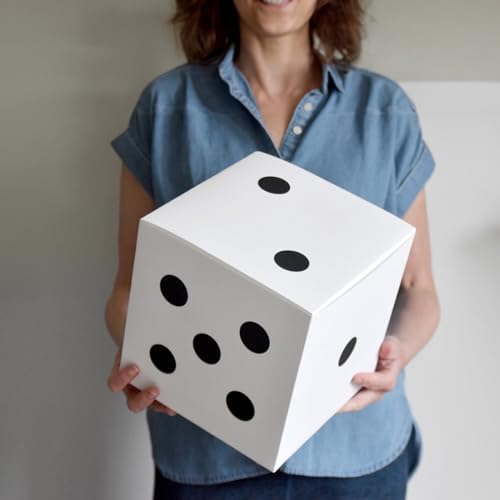 6 Pcs Dice Favor Boxes Casino Style White