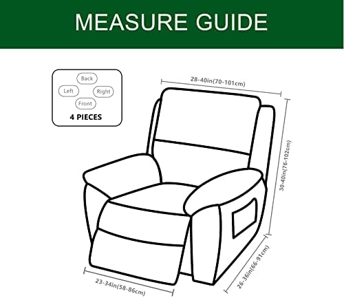 CRFATOP 4-Piece Recliner Slipcover with Pockets