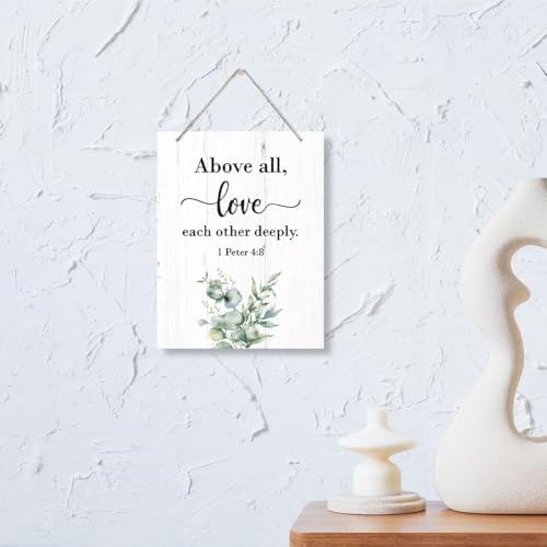 Scripture Wall Decor Sign - Love Each Other Deeply