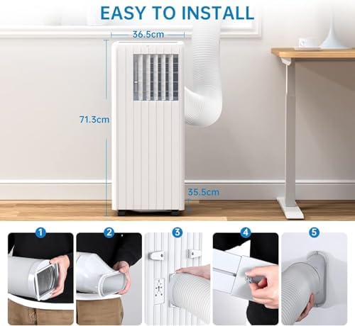 8000 BTU Portable AC with Dehumidifier Fan and Sleep Modes