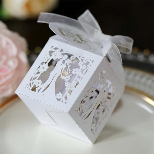 Surakey Pack of 50 Valentine Candy Boxes for Wedding and Party
