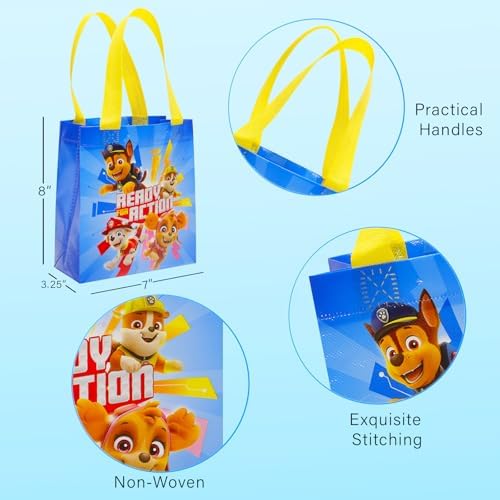 Paw Patrol Party Favor Bags Set 12 Pack Reusable Mini Totes